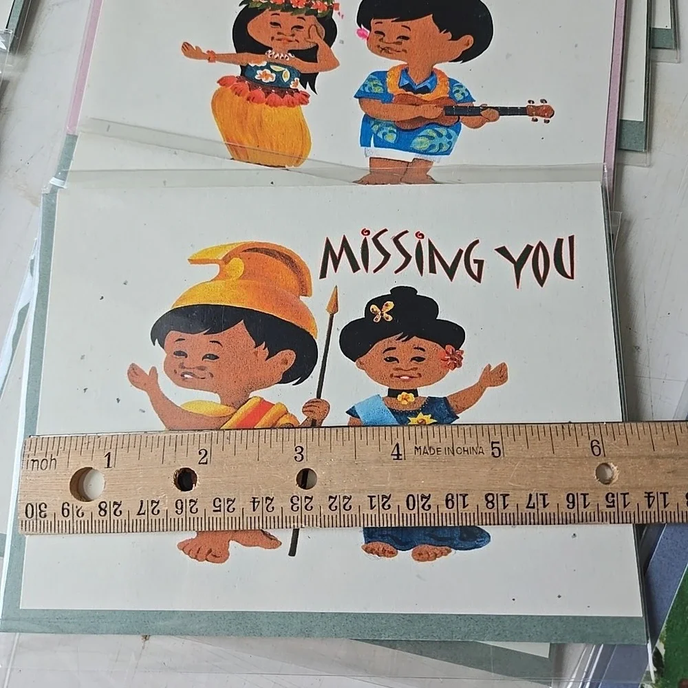 Lot  of 20 Watercolor Floral Hawaii Kids Greeting Cards Blank Envelopes Wrapped